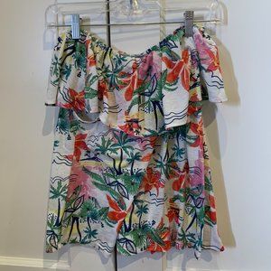 Off-The-Shoulder Tropical Print Top